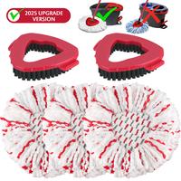 3 Pack Spin Mop Heads Scrub Head Refills for O-Cedar EasyWring Spin Mop 1 Tank System  [40% More Efficient]  Spin Mop Head Re...