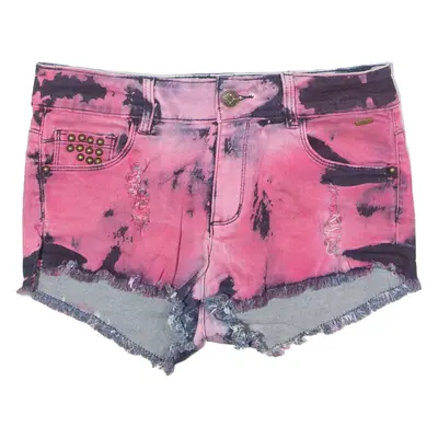 DIESEL Tie-Dye Womens Denim Shorts Pink M W30