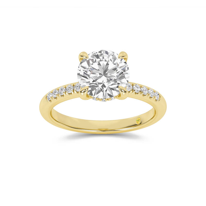 Aurelia Quarter Coverage Hidden Halo Round Lab Grown Diamond Engagement Ring | 14K Yellow Gold 1 1/4 CT. TW.