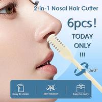 6-pcs 2-in-1 Multifunctional Nose Hair Trimmer, Upgraded Double-Sided Nose Hair Knife, 360° Nostril Hair Remover Tool, Tri-L...
