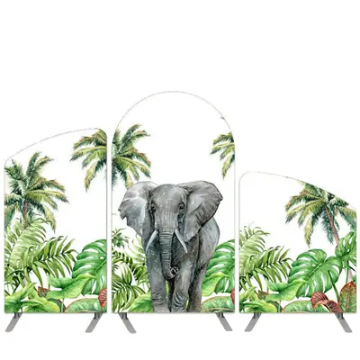 Aperturee Safari Theme Elephant Forest Arch Backdrop Kit | Diy Chiara Backdrop Cover | Wedding Arch Backdrop | Diy Arch Backd...