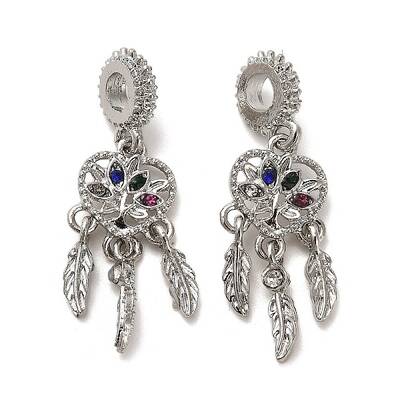 Rack Plating Alloy Colorful Rhinestone European Dangle Charms