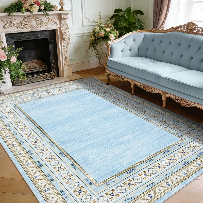 Garvee Washable Area Rug - Modern Soft Low Pile Carpet, Non-Slip & Collapsible, Mark Resistant - For Living Room, Bedroom, Di...