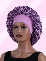 Leopard Print Wide Band Sleep Bonnet, Soft Smooth Touch Hair Protect Sleep Cap Bonnet with Soft Wrap Band, Fashion Accessorie...