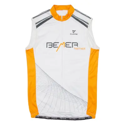 Cycling Mens Jersey Orange Sleeveless Full Zip L