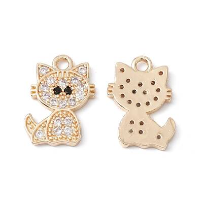 Brass Micro Pave Cubic Zirconia Pendants