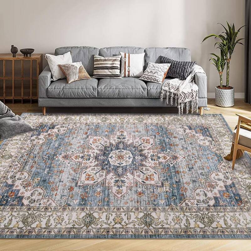 Garvee Area Rug 6x9 Machine Wash Rug Non Slip Rug Bohemian Accent Rug for Living Room Bedroom Rug Kitchen Rug Indoor Door Mat...