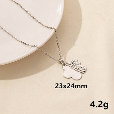 304 Stainless Steel Flower Pendant Necklace for Women