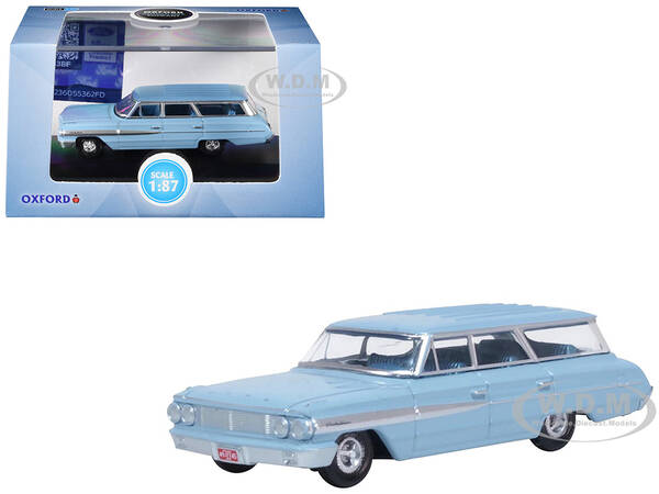 1964 Ford Country Sedan Skylight Blue 1/87 (HO) Scale Diecast Model Car by Oxford Diecast