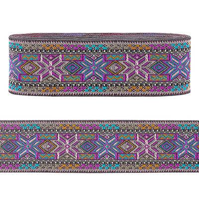 7M Ethnic Style Embroidery Flower Polyester Ribbon