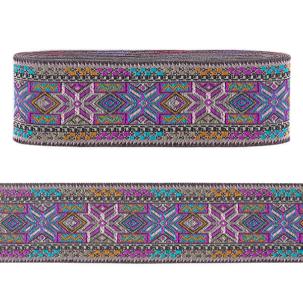 7M Ethnic Style Embroidery Flower Polyester Ribbon