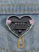 Summer 2024 Letter & Rose Design Pin Brooch, Fashion Casual Cute Alloy Accessories for Daily Holiday Gift, Fashion Brooch for...