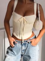 Women's Solid Color Crop Top, Casual Top for Summer, Women's Clothing for Daily Wear