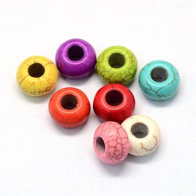 Synthetic Gemstone European Beads