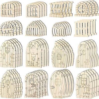 Wooden Fairy Door Figurines Ornaments