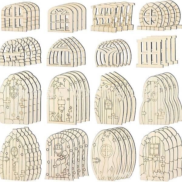 Wooden Fairy Door Figurines Ornaments
