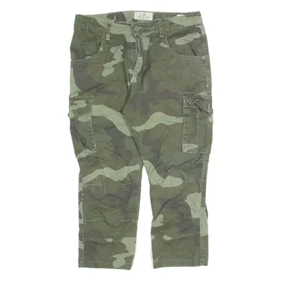 SMALL GANG 3/4 Length Boys Cargo Shorts Green Slim Camouflage 16Y W28