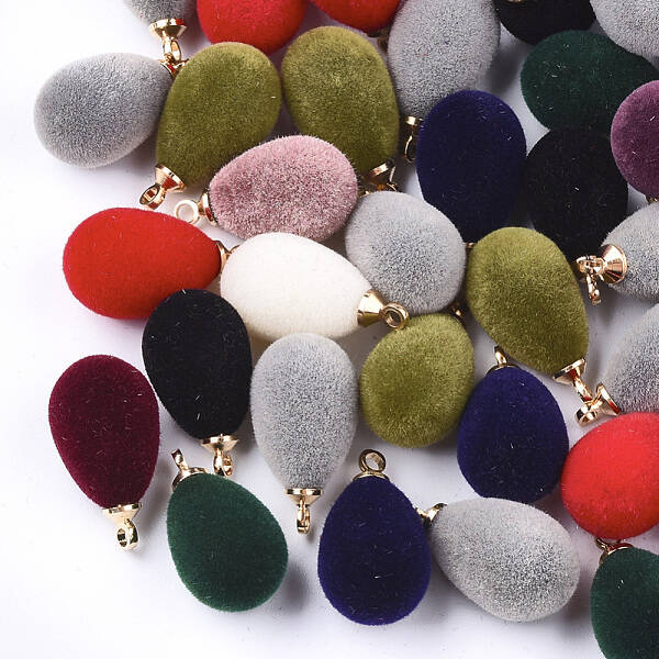 Flocky Acrylic Pendants