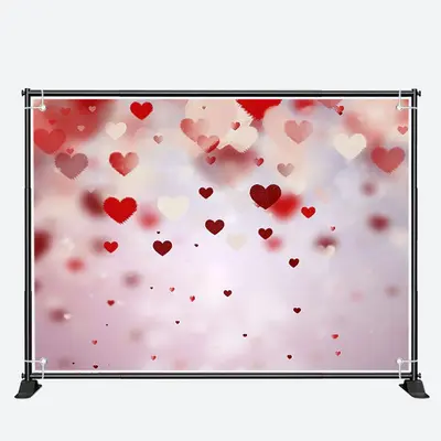 Dispersed Red Hearts Bokeh Valentines Day Backdrop - Aperturee