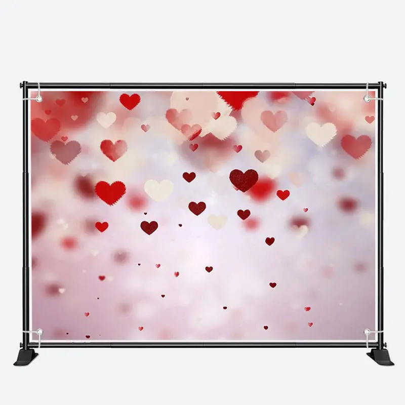 Dispersed Red Hearts Bokeh Valentines Day Backdrop - Aperturee