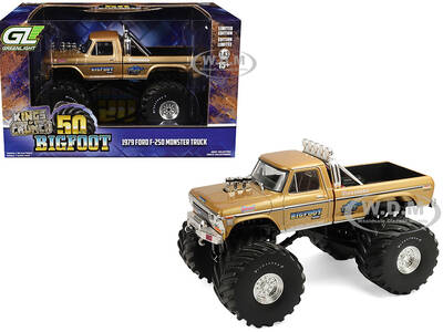 1979 Ford F-250 Monster Truck Bigfoot #1 50th Anniversary Gold Metallic Kings of Crunch Series 1/43 Diecast Model Car by ...