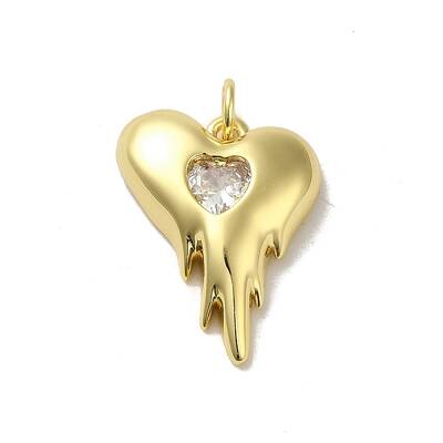Rack Plating Brass Micro Pave Clear Cubic Zirconia Pendant