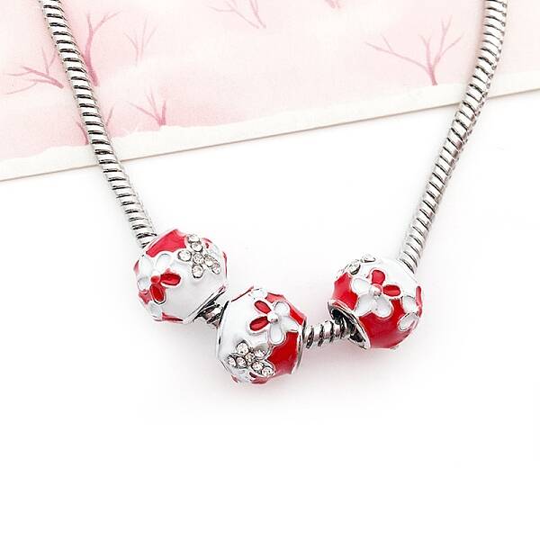 Alloy Rhinestone European Beads