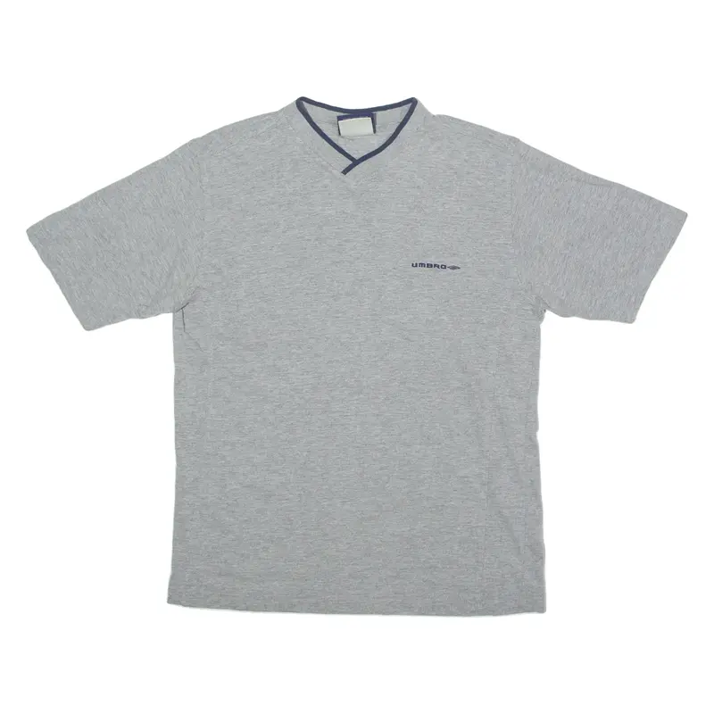 UMBRO Mens T-Shirt Grey V-Neck M