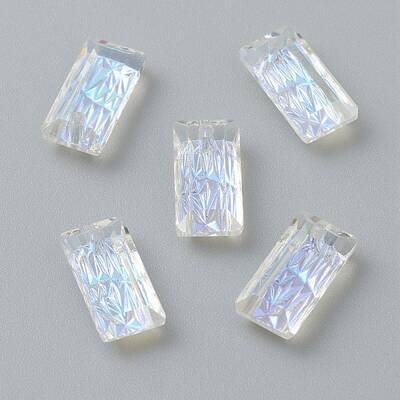 Embossed Glass Rhinestone Pendants