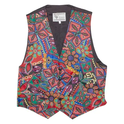 VINCI Mens Blazer Waistcoat Red Floral M