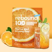 Rebound 100 Weekday Recovery - Antioxidant Muscle, Eye & Gut Electrolyte Drink (Orange) - Lutein, Blueberry Extract, Probioti...