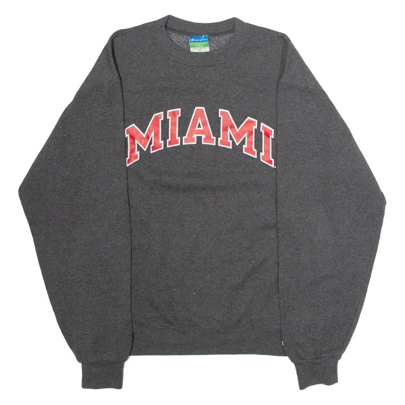 CHAMPION Miami Mens Sweatshirt Grey Crew Neck USA M