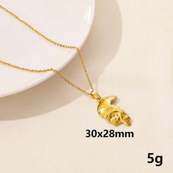 Minimalist Stainless Steel Skull Pendant Necklace for Women