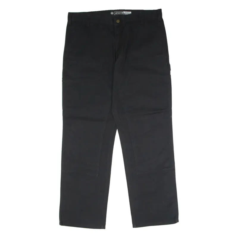CARHARTT Double Knee Carpenter Mens Trousers Black Relaxed Straight W38 L32