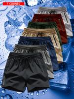 Men's Solid Color Drawstring Waist Shorts, Quick Drying Breathable Shorts, Casual Comfy Men's Summer Bottoms for All Seasons,...