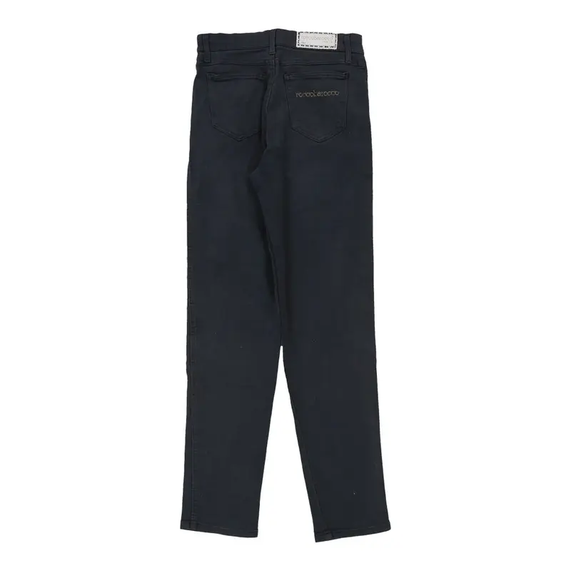Roccobarocco Trousers - 27W UK 8 Navy Cotton Blend