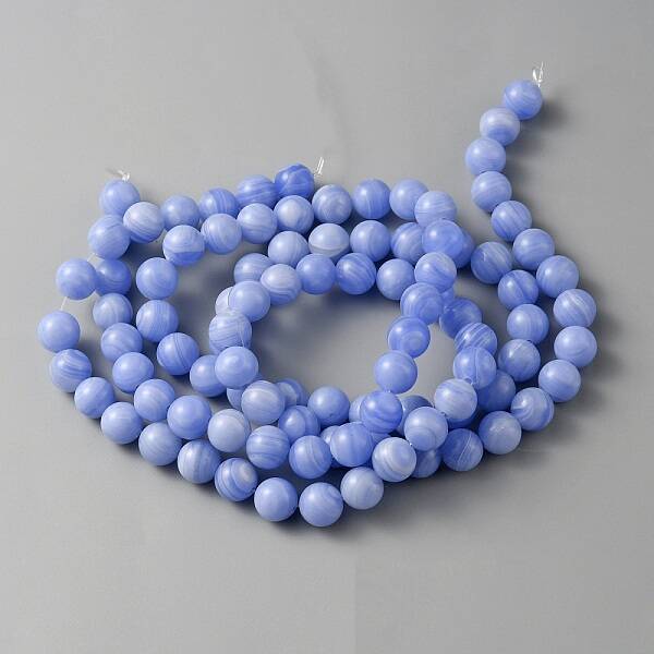 Natural Dyed Blue Lace Agate Beads Strands