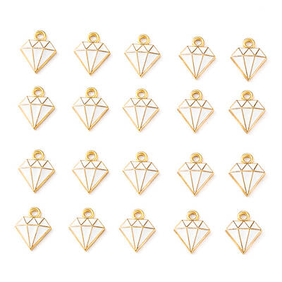 20Pcs Light Gold Alloy Enamel Charms
