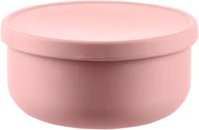 Zopa silicone bowl with antique pink lid