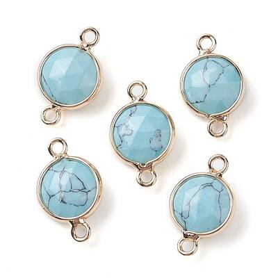 Synthetic Turquoise Connector Charms