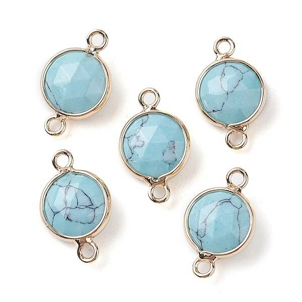 Synthetic Turquoise Connector Charms