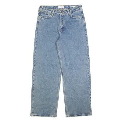 WRANGLER Womens Jeans Blue Loose Straight Stone Wash W30 L30