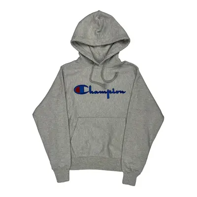 Reverse Weave Champion Hoodie - Small Grey Cotton Blend