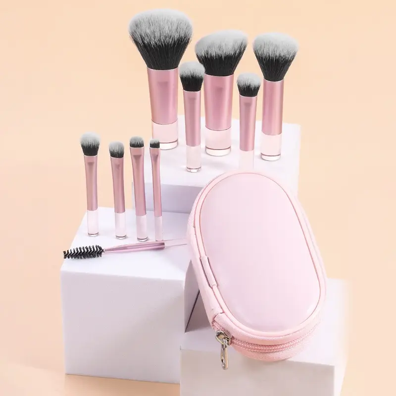 Beginner Makeup Tools Set,10pcs/set Portable Cosmetic Brush, Facial Makeup & Storage Bag for Travel, Soft Makeup Brushes for ...