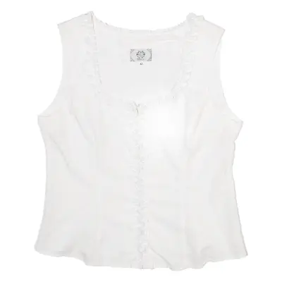 Womens Vests Shirt White Sleeveless XXS