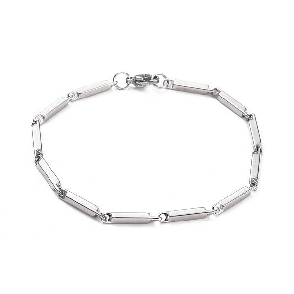 Tarnish Resistant Unisex 201 Stainless Steel Bar Link Chain Bracelets