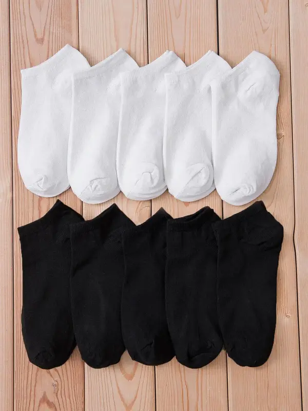 Women's Breathable & Thin Plain Soft Ankle Socks, Casual Comfortable Low Cut Multi-pack Knit Socks, Womenswear