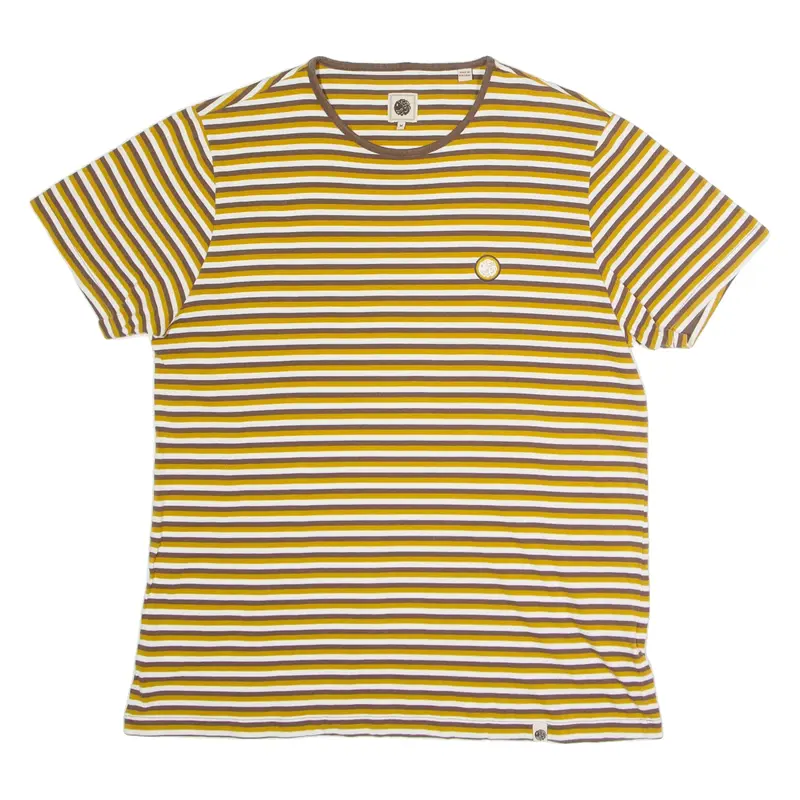 PRETTY GREEN Striped Mens T-Shirt Brown M