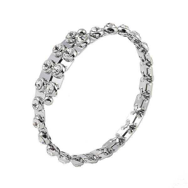 Brass Crystal Rhinestone Bangles for Women
