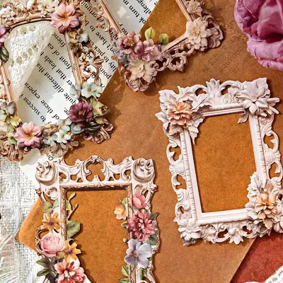 Vintage French Flower Design Paper, 10 Sheets/pack Boho Style Decorative Materials, DIY Retro Craft Paper for Scrapbooking &...